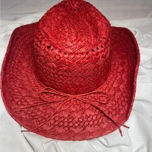 Princess Polly Crimson Woven Hat